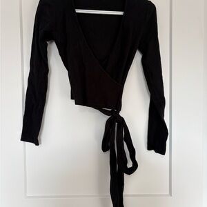 Zara Black Wrap Top